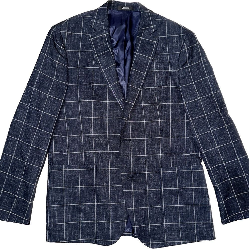 Nordstrom Blue Sport Coat with Windowpane Pattern